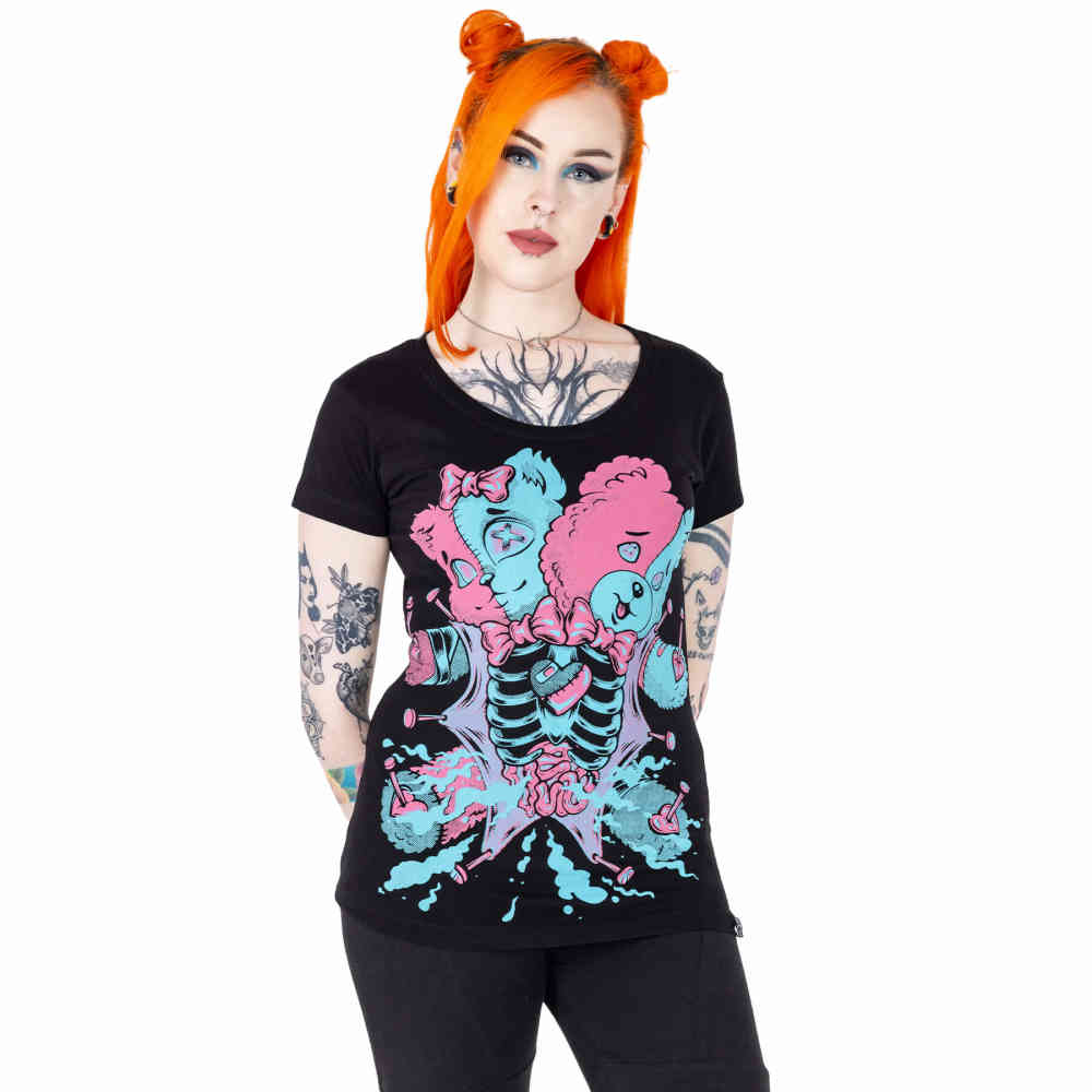 Cupcake Cult - Voodoo Bear T-shirt Femme - Rose
